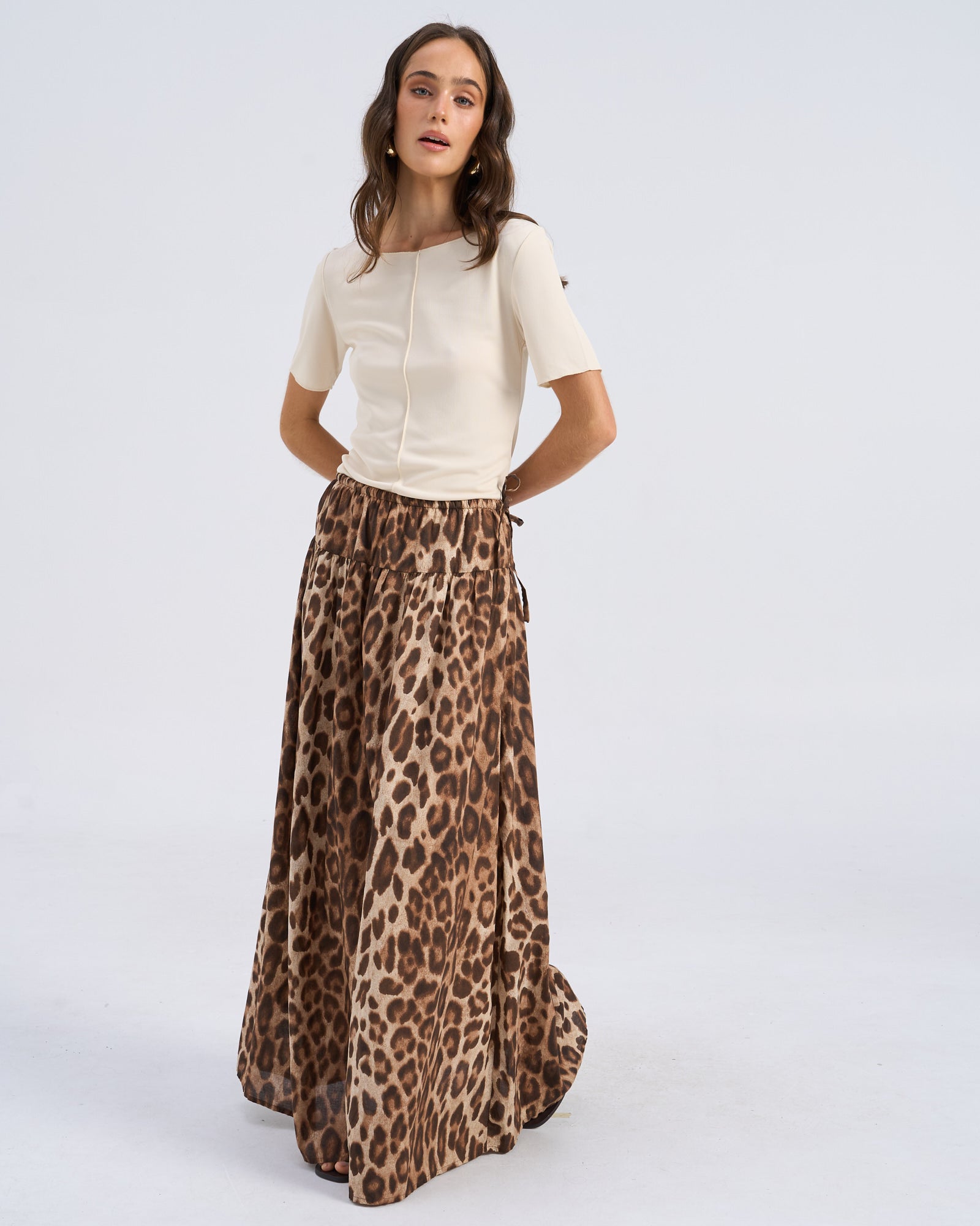 VMROXANNE LEOPARD MAXI SKIRT